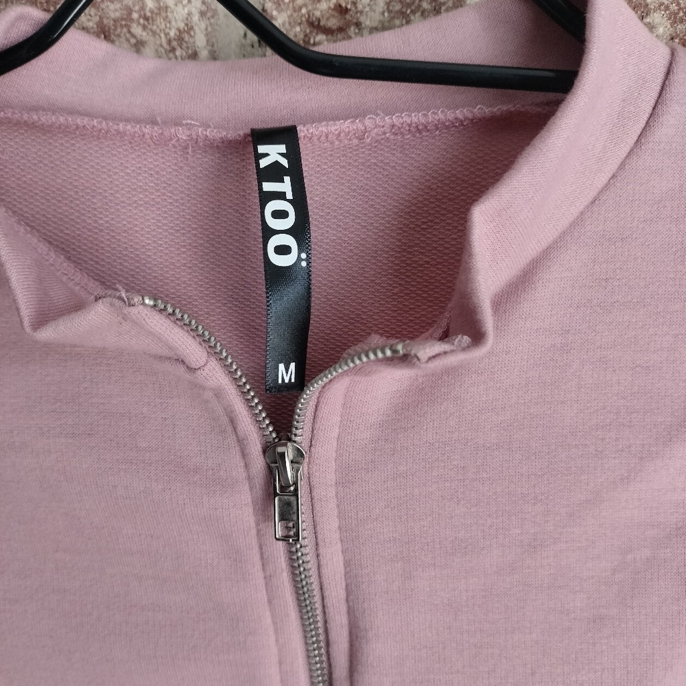 K Too Blush Crop Top Set w/ Joggers - Picture 6 of 10